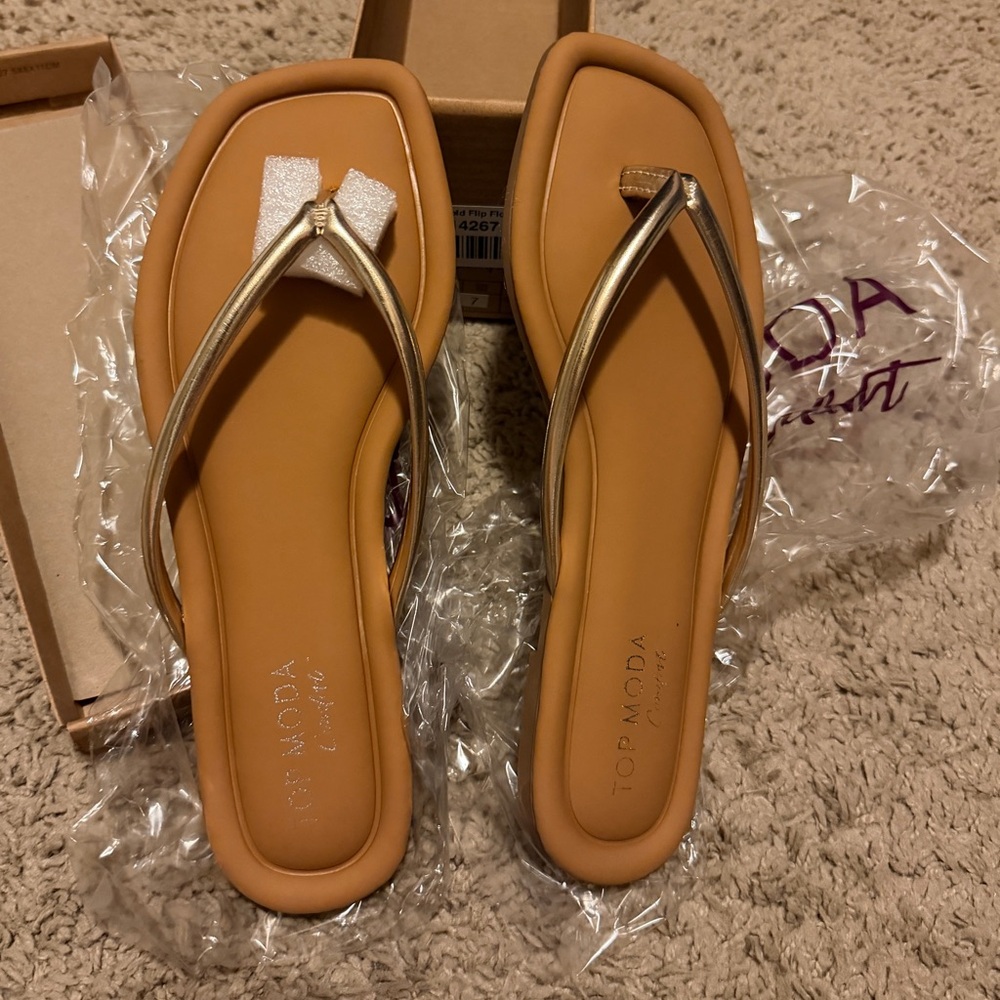 Top Moda Comfort - sandy gold flip flops